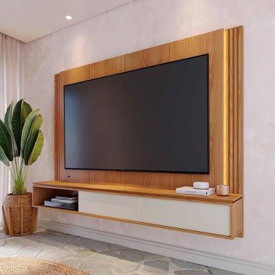 Painel para TV Até 75" Loa 216CM MDF-MDP com LED Freijó-Off White Matte Colibri Móveis