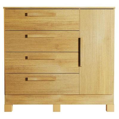 Cômoda Quero 4 Gavetas MDF-MDP Puxador MDF Cinamomo Cinza Valdemóveis