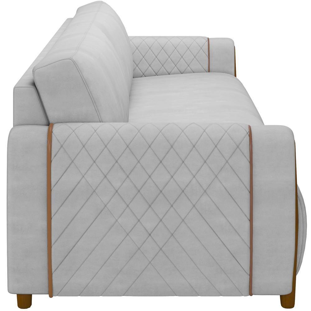 Kit Sofá 03 Lugares 223Cm Com 02 Poltronas Flora M03 Cinza - 3