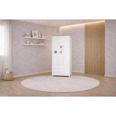 Guarda Roupa Infantil Lunni 3 Portas Giratórias 2 Gavetas em MDF Mimo