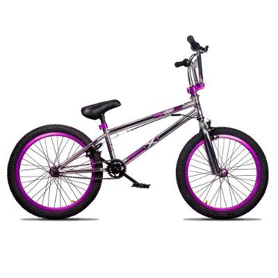 Bicicleta BMX Freedom P03 Aro 20 V-Brake 9V Cromado e Roxo D'Rossi
