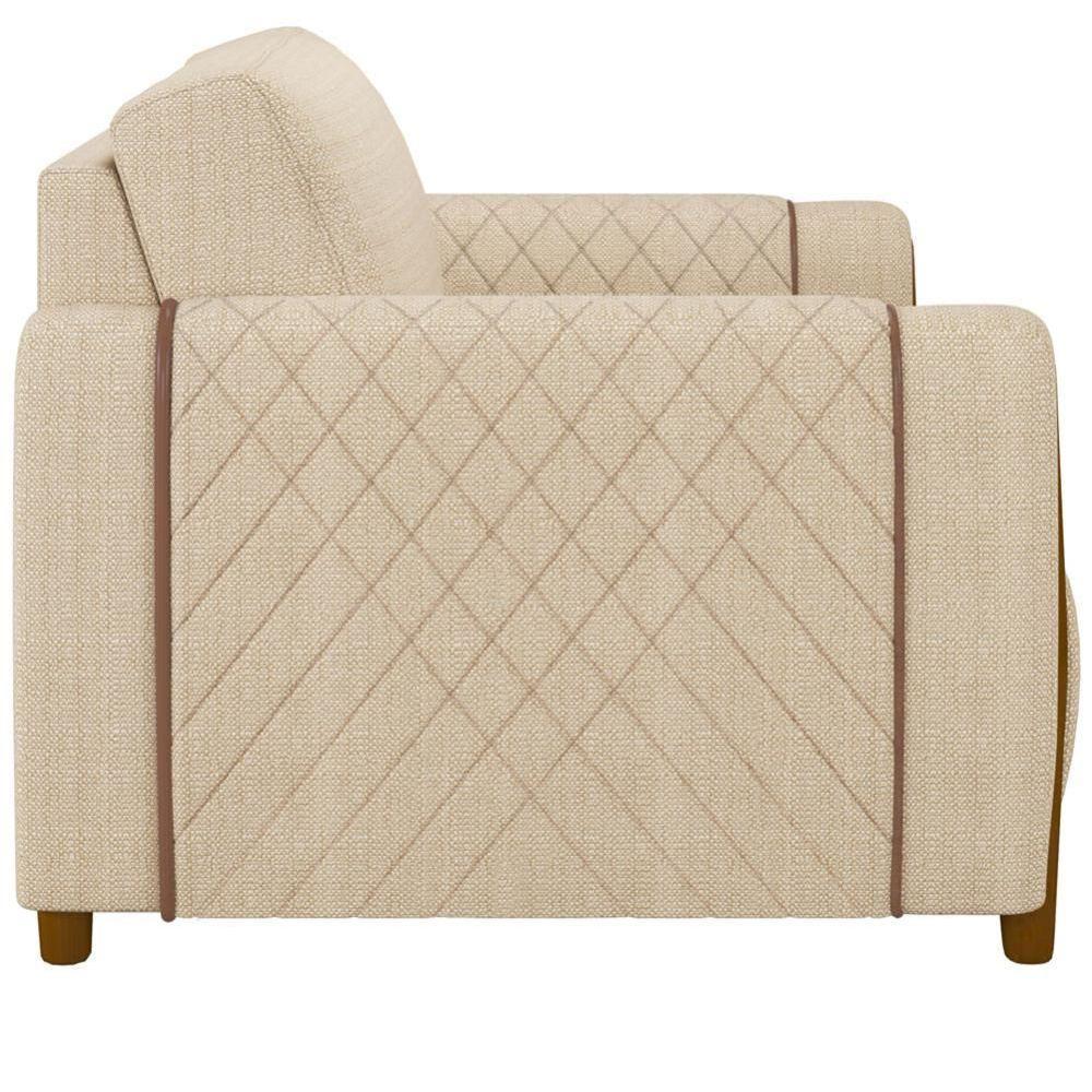 Kit Sofá 03 Lugares 223Cm Com 02 Poltronas Flora M03 Bege - 4