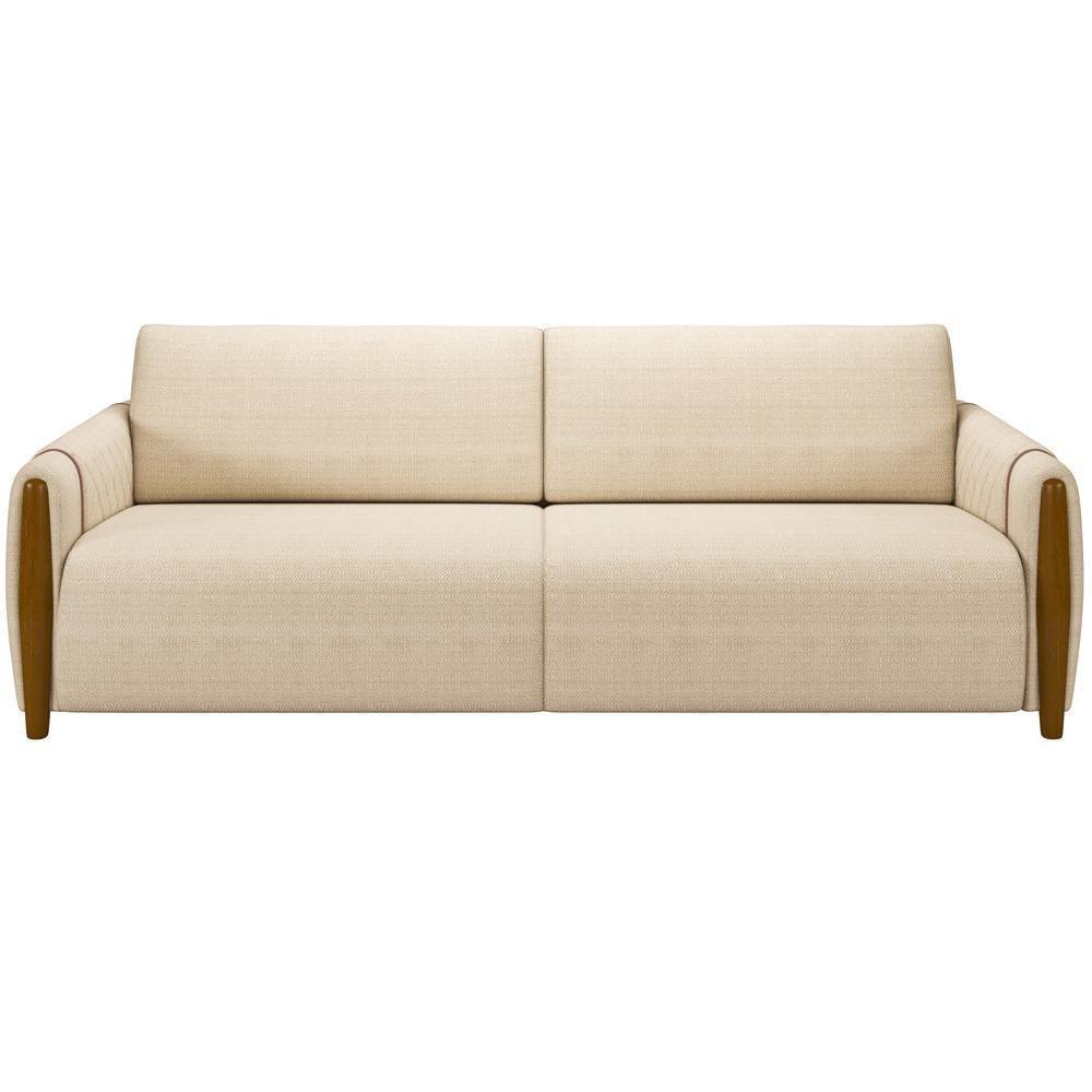 Kit Sofá 03 Lugares 223Cm Com 02 Poltronas Flora M03 Bege - 7