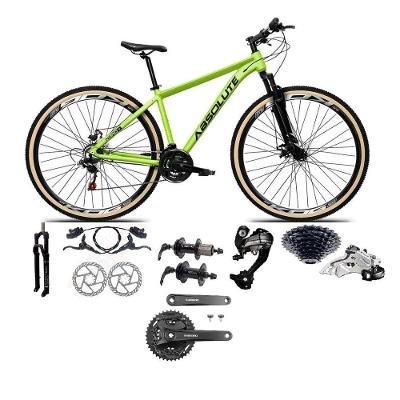 Bicicleta Aro 29 Absolute Nero 5 Câmbios Shimano Altus 27v Freio Hidráulico Garfo Com Trava Verde 17