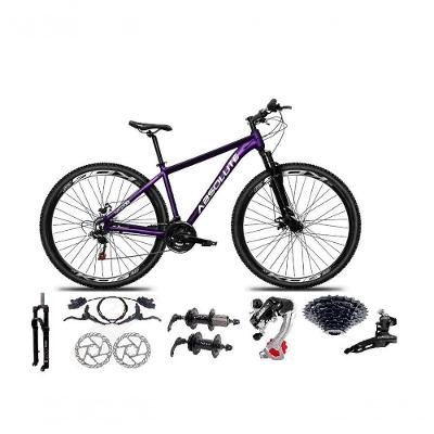 Bicicleta Absolute Nero 5 Alumínio 24v Câmbios Shimano Freio Hidráulico K7 Garfo Comtrava Roxo 13.8