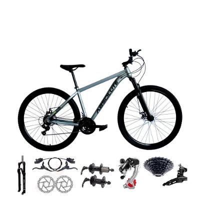 Bicicleta Absolute Nero 5 Alumínio 24v Câmbios Shimano Freio Hidráulico K7 Garfo Comtrava Cinza 23