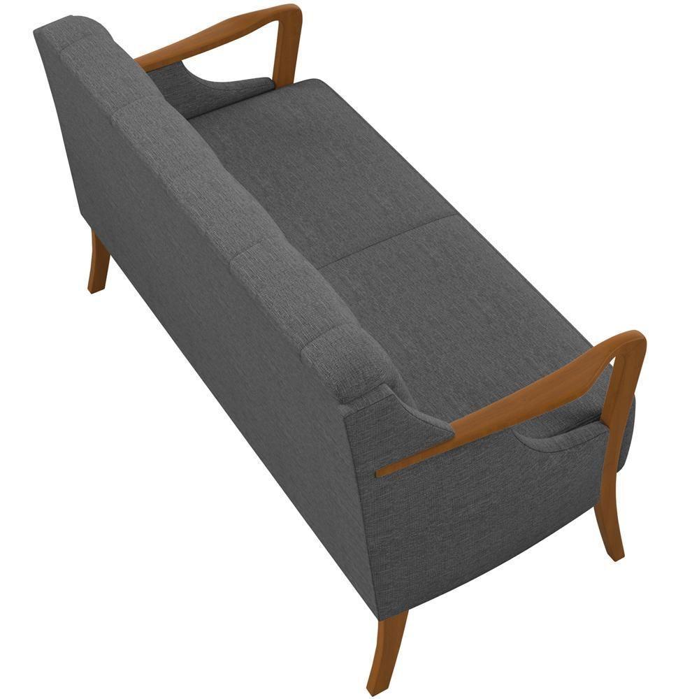 Kit Sofá 02 Lugares 135Cm Com 02 Poltronas Coral M03 Chumbo - 4