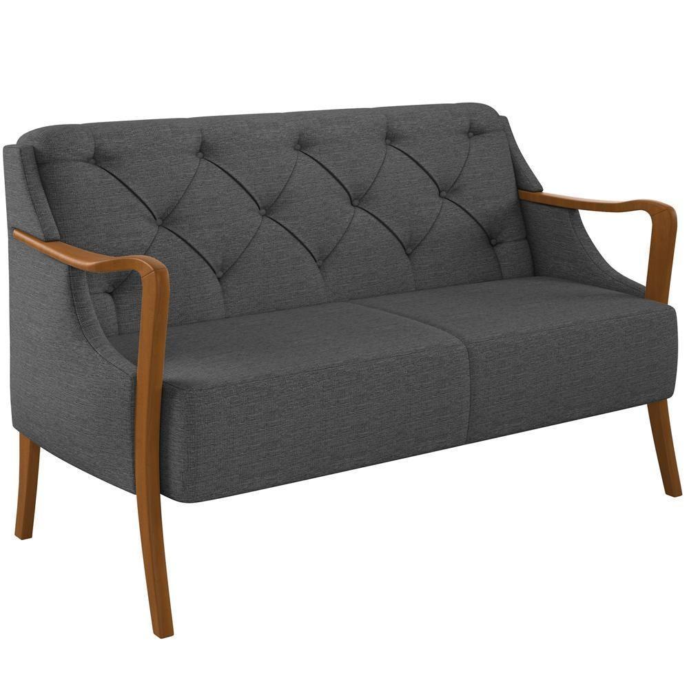 Kit Sofá 02 Lugares 135Cm Com 02 Poltronas Coral M03 Chumbo - 10