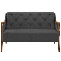 Kit Sofá 02 Lugares 135Cm Com 02 Poltronas Coral M03 Chumbo - 10