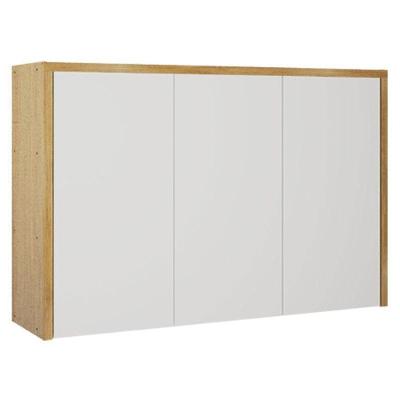 Armário Aéreo Nobre 120CM 3 Portas MDF Bater Off White Valdemóveis