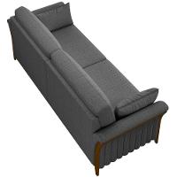 Kit Sofá 03 Lugares 222Cm Com 02 Poltronas M03 Linho Chumbo - 2