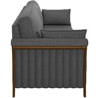 Kit Sofá 03 Lugares 222Cm Com 02 Poltronas M03 Linho Chumbo