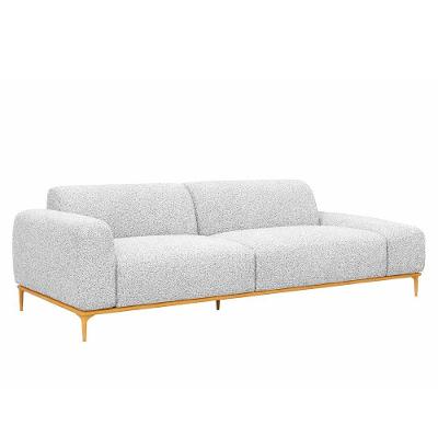 Sofá de Canto Unne 3 Lugares 230CM Cinza Boucle com Chaise Sofá Home