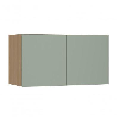 Armário Aéreo para Geladeira Slim 2 Portas MDP 80cm Freijó Verde Jade Luciane Móveis