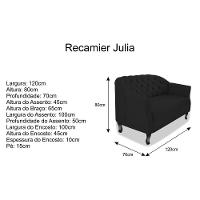 Kit Namoradeira E Poltrona Julia A02 Corano Preto - 3