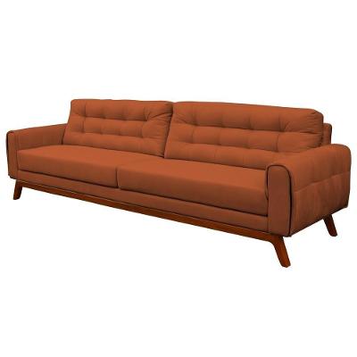 Sofá Eros G15 4 Lugares 260cm Veludo Telha Terracota para Sala de Estar Gran Belo