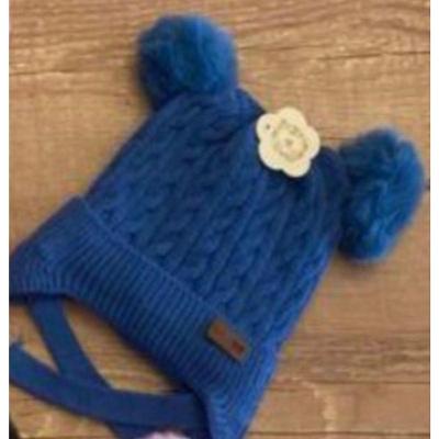 Touca Infantil OEM com Dois Pompom Acrílico e Elastano Tamanho Único Preto para Menino e Menina