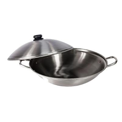 Panela Wok Tacho Chinês 80151500JAM Aço Carbono com Tampa 38cm 4L Jamar