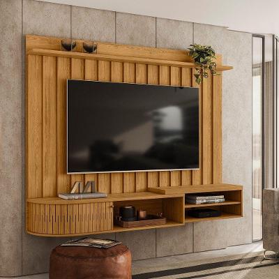 Painel para TV Elvano 75" 207CM MDP Bancada Suspensa Cumaru M20 Café D'Rossi