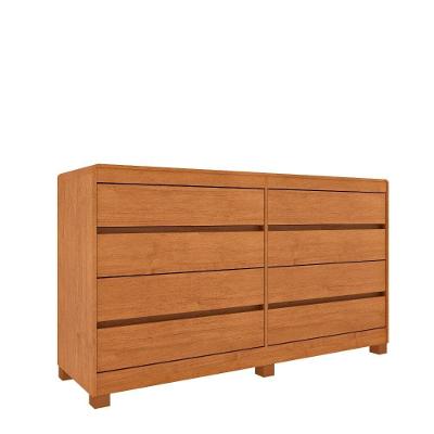 Cômoda Espanha 8 Gavetas MDF Puxador Metálico Cinamomo Tcil Móveis