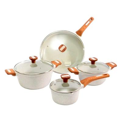 Kit Temperatti Bianco 4 Peças Caçarolas e Frigideiras Alumínio Antiaderente Branco Javali