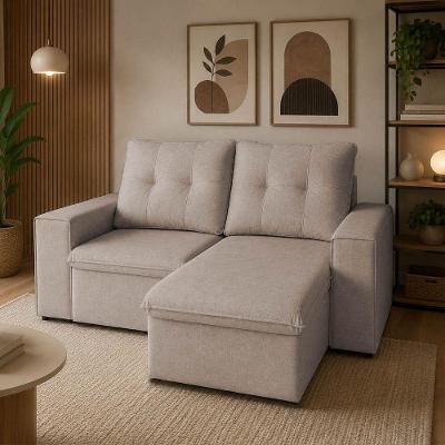 Sofá Lotus 2 Lugares Retrátil com Reclinável 150CM Bege Linho Élpis Móveis