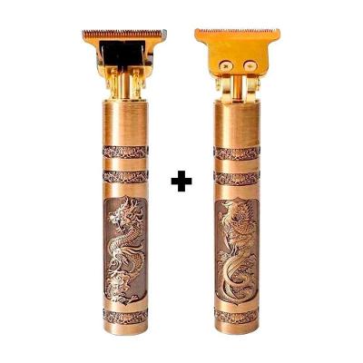Kit 2 Aparadores de Cabelo e Barba Aquilae Dragão Buda sem Fio Lâmina Aço Inoxidável Bivolt