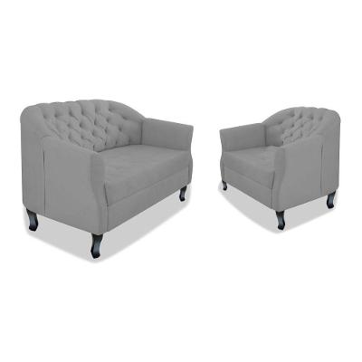 Kit Namoradeira E Poltrona Julia A02 Cinza