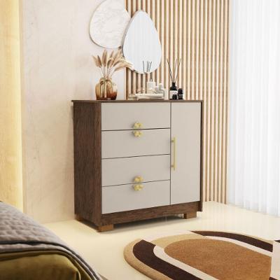 Cômoda Sapateira Ilha Bela 1 Porta 4 Gavetas Imbuia Fendi para Quarto Vila Rica
