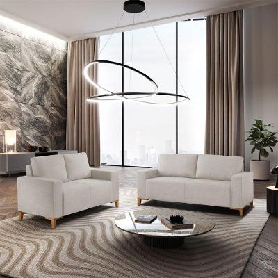 Sofá Milano 2x3 Lugares Fixo 150CM Branco Linho Meu Sofá Online