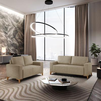 Sofá Milano 2x3 Lugares Fixo 150CM e 190CM Bege Linho Meu Sofá Online