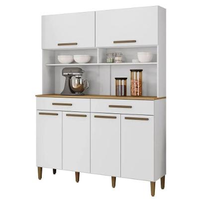 Kit Cozinha Itália 6 Portas 2 Gavetas MDP 138cm Branco Arte Móveis