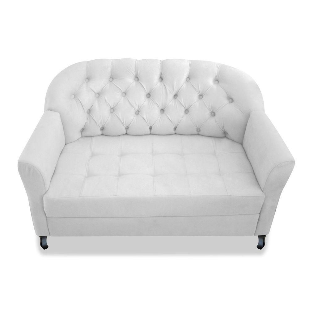 Namoradeira Julia A02 Suede - Doce Sonho Móveis Cor Branco - 2