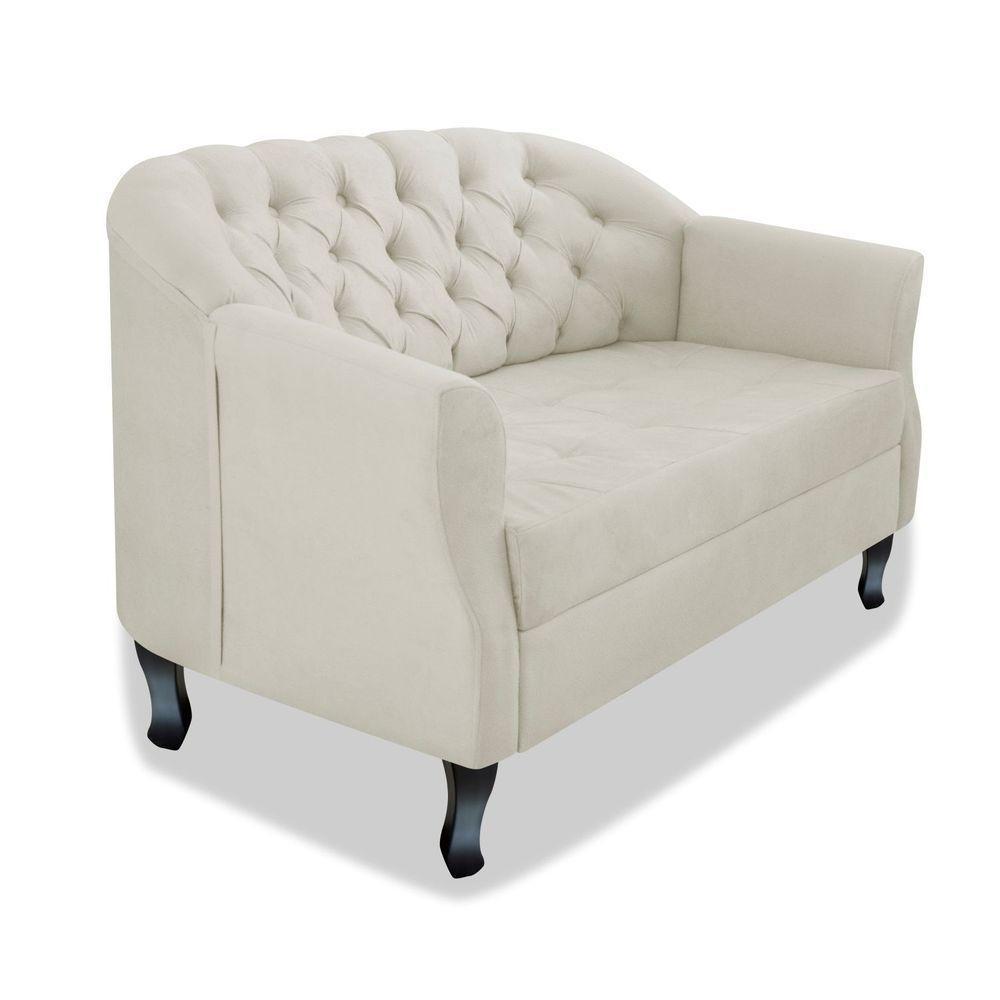 Namoradeira Julia A02 Suede - Doce Sonho Móveis Cor Bege - 1