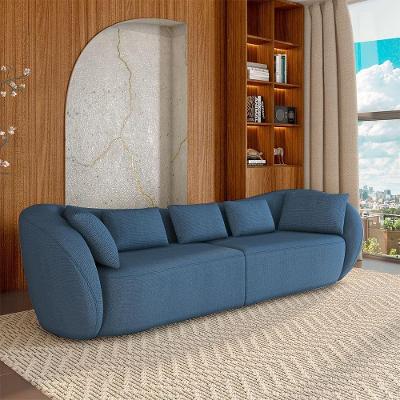 Sofá Diamond G52 Bipartido 232cm Azul em Linho para Sala de Estar Gran Belo