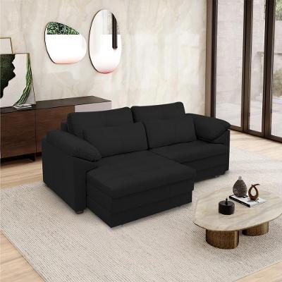 Sofá Retrátil Elétrico Nolan G58 3 Lugares 250cm Preto em Couro Gran Belo