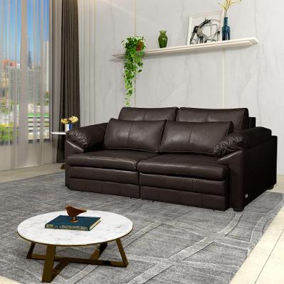 Sofá Piece G58 2 Lugares Retrátil 175cm Marrom Couro Gran Belo