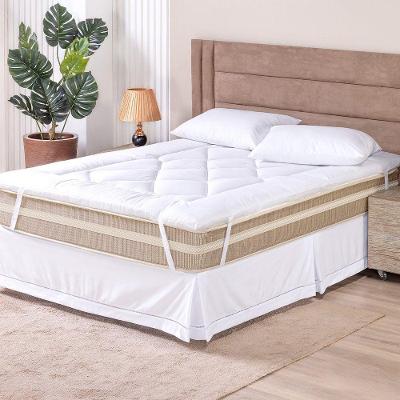 Pillow Top Casal Soft Hipercal 200 Fios Poliéster 140x190CM Branco Tô Decorando