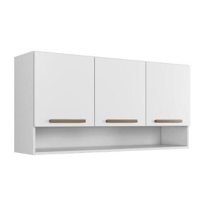 Armário Aéreo New 3 Portas 91CM MDF-MDP Giratória Branco Arte Móveis