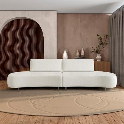 Sofá Jamaica 4 Lugares Curvo 280cm Bouclê Branco G52 Gran Belo