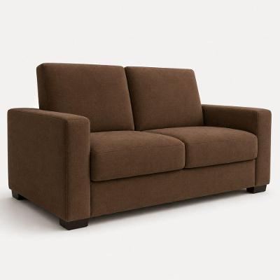 Sofá Namoradeira 3 Lugares 200CM Marrom Suede Fixo para Recepção Isa Estofados