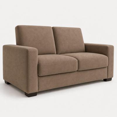 Sofá Namoradeira 3 Lugares Fixo 200CM Creme Suede Moderno Isa Estofados