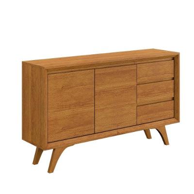 Buffet Piazza 2 Portas MDF Pés Madeira Reguláveis Naturalle Mavaular Móveis