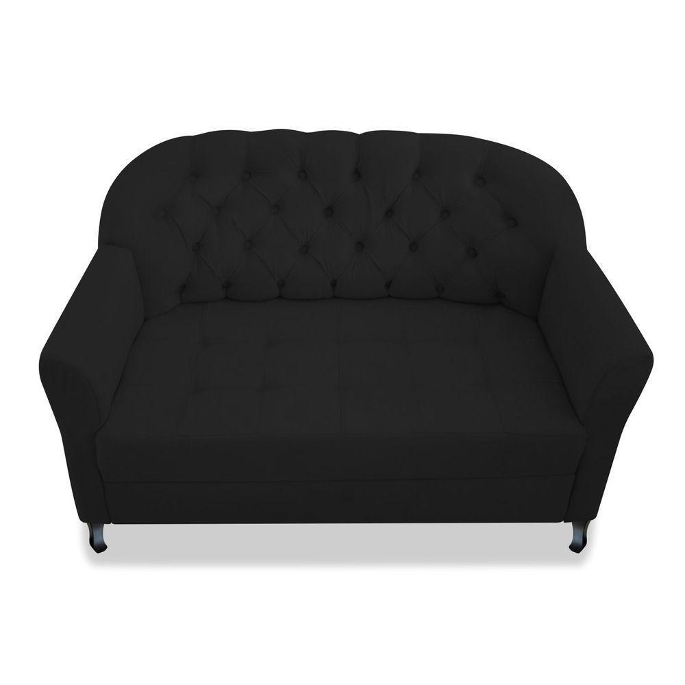 Namoradeira Julia A02 Suede - Doce Sonho Móveis Cor Preto - 2