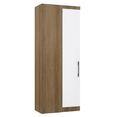 Guarda Roupa Canto Reto 90cm Com 1 Porta Delphi Avelã/branco L01 - Mpozenato