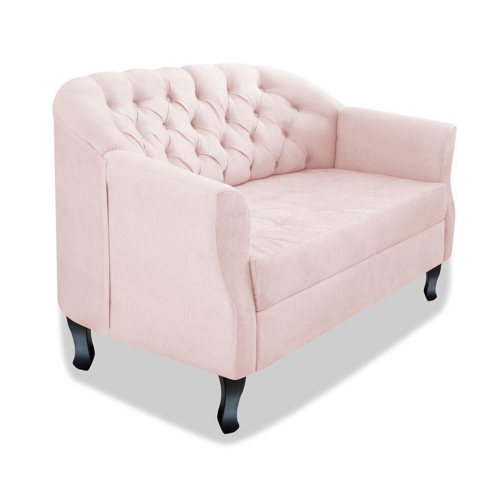 Namoradeira Julia A02 Suede - Doce Sonho Móveis Cor Rosê - 1