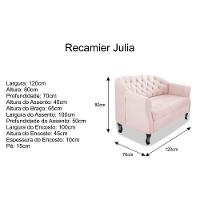 Namoradeira Julia A02 Suede - Doce Sonho Móveis Cor Rosê - 3