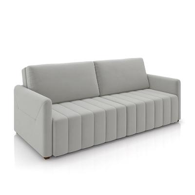 Sofá Cama Thanos 2 Lugares Retrátil 220cm Veludo Cinza G45 Gran Belo