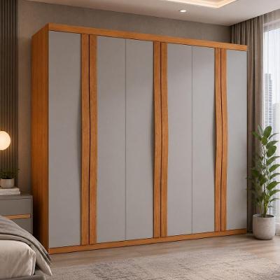 Guarda Roupa Casal CR35530 6 Portas de Bater 6 Gavetas MDF Laqueado Madeirado-Off White Multimóveis