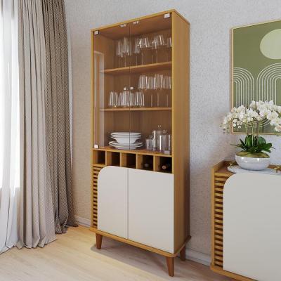 Cristaleira Jurerê 4 Portas 2 Prateleiras MDF com Adega Off White Colibri Móveis